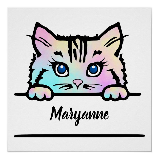 Póster Tie Dye Kitty (Anverso)