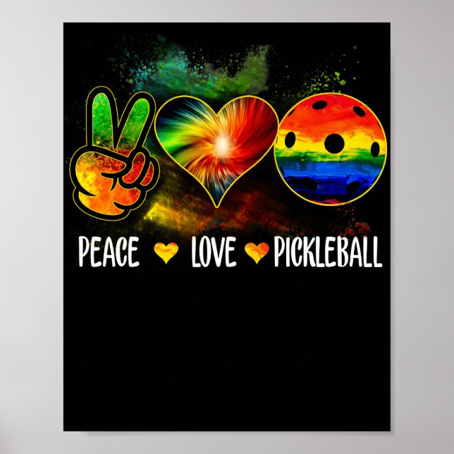 Póster Tie Dye Peace Love Pickleball Lover (Frente)