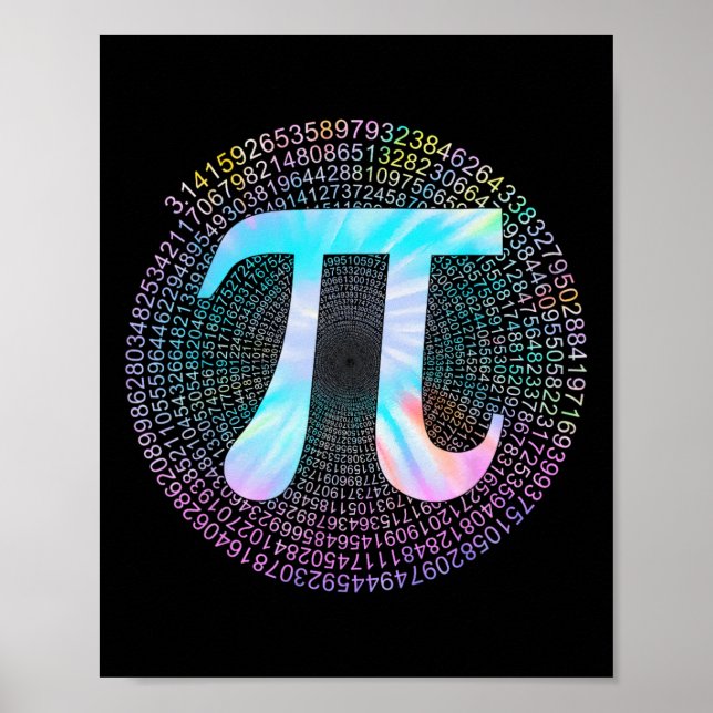 Póster Tie Dye Pi Happy Pi Day (Frente)