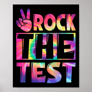 Póster Tie Dye Rock The Test Happy Testing Day Profesor L
