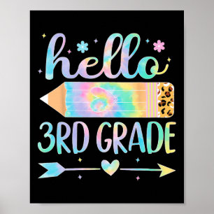 Póster Tie Dye Tercer Grado Regreso a la Escuela Hola Ter