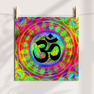 Póster Tiedye Objetivo con Símbolo Om