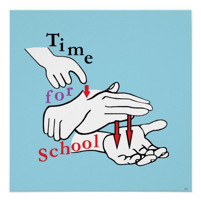 Póster Tiempo ASL para la escuela (Anverso)