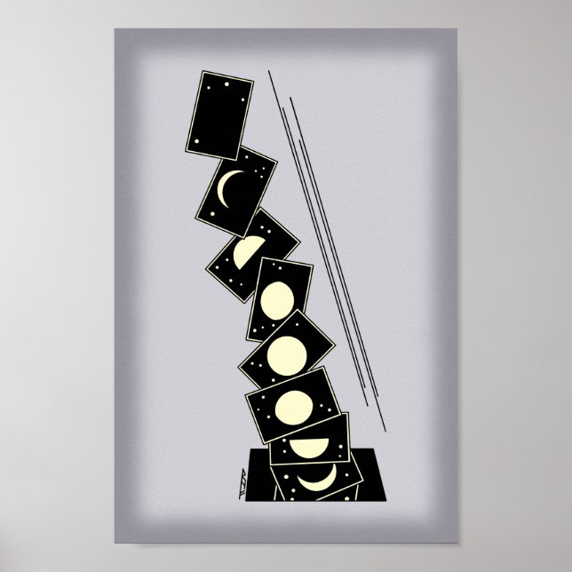 Póster Tiempo cayendo a través de un agujero (Frente)