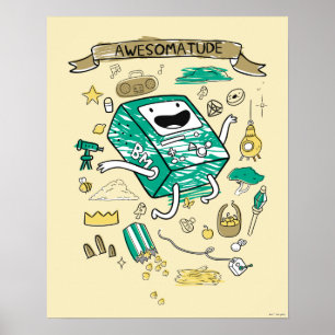 Póster Tiempo de aventura   "Awesomatude" BMO Sketch