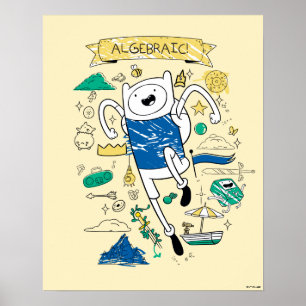 Póster Tiempo de aventura Esbozo finn "Algebraic"