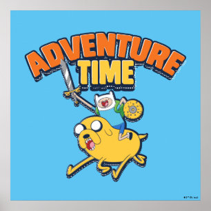 Póster Tiempo de aventura Finn Riding Jake