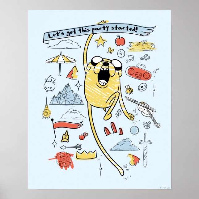 Póster Tiempo de aventura | Jake Sketch, "Fiesta" (Frente)