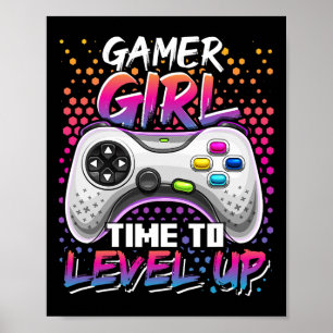 Póster Tiempo De chica Para Elevar El Nivel Del Juego De