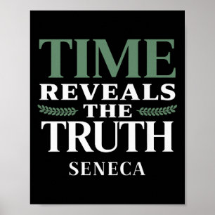 Póster Tiempo De Cita De Seneca Revela Filosofía Históric