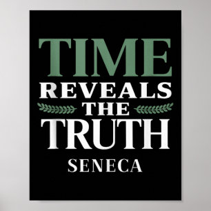 Póster Tiempo De Cita De Seneca Revela Filosofía Históric