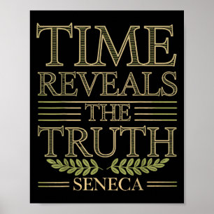Póster Tiempo De Cita De Seneca Revela Verdad Sabiduría E