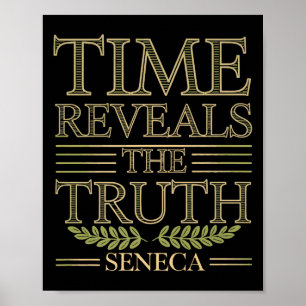 Póster Tiempo De Cita De Seneca Revela Verdad Sabiduría E