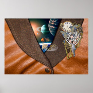 Póster Tiempo de delfín en cuero