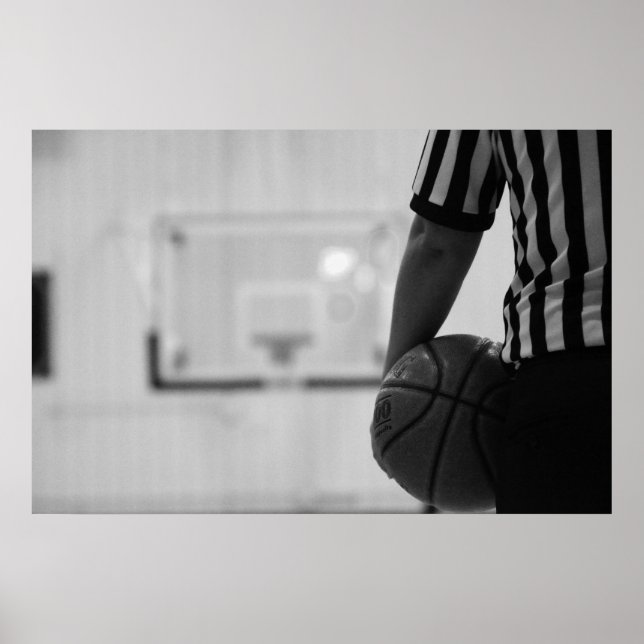 Póster Tiempo de espera de árbitro (baloncesto) Post en b (Frente)