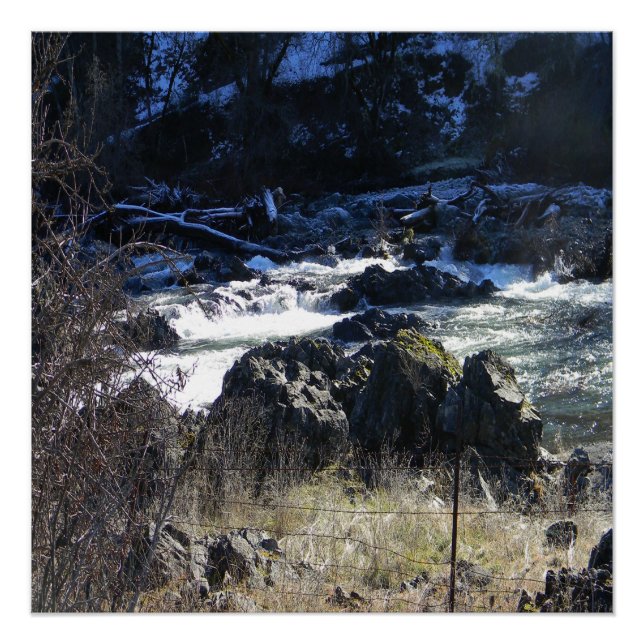 Póster Tiempo de invierno en Hayfork, California. (Anverso)