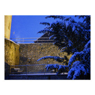 Póster Tiempo de invierno, nieve en los árboles