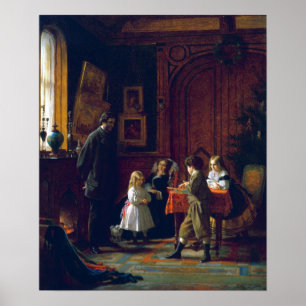 Póster Tiempo de Navidades de Eastman Johnson, La Familia