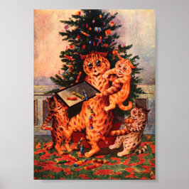 Póster Tiempo de navidades en Catland Louis Wain