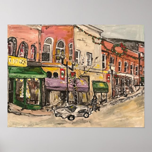 Póster "Tiempo de Navidades en el centro de Willoughby" (Frente)