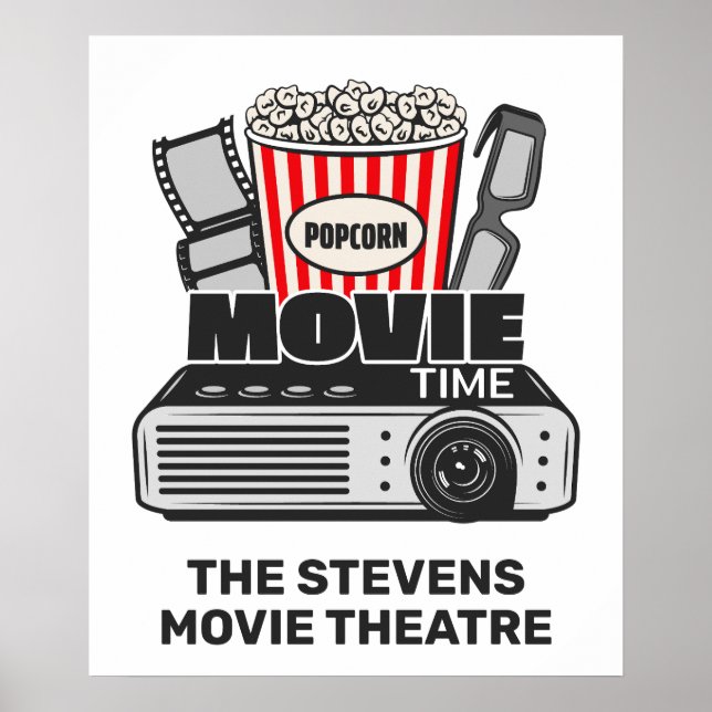 Póster Tiempo de película de texto de personalizado (Frente)