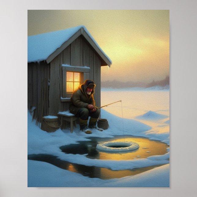 Póster Tiempo de pesca en hielo  (Frente)