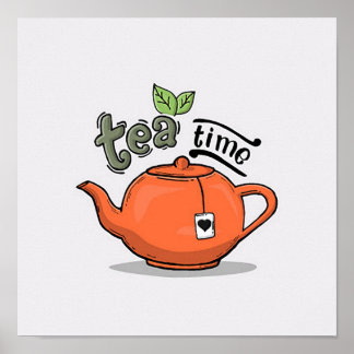 Póster Tiempo de té vintage