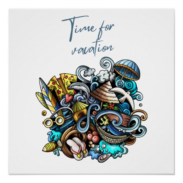 Póster tiempo de vacaciones (Anverso)