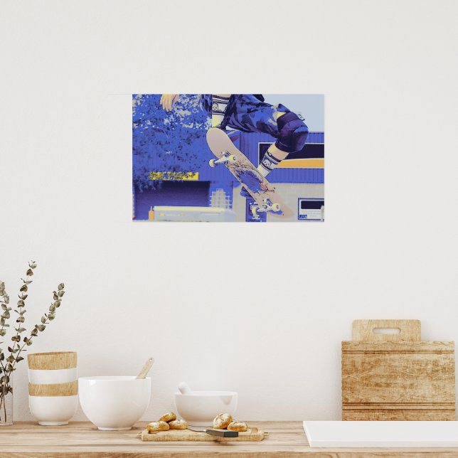 Póster Tiempo de vuelo - Skateboarder (Cocina)