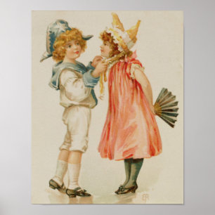 Póster Tiempo del fiesta, postal del navidad