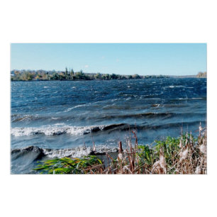 Póster Tiempo tormentoso en octubre en el río Dnieper
