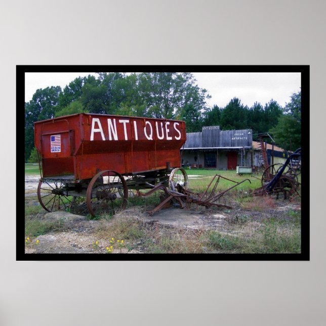 Póster Tienda de antigüedades - Dios bendiga a Estados Un (Frente)