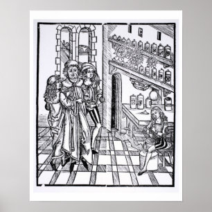 Póster Tienda de apothecary, del pub 'Das Buch der Cirugi