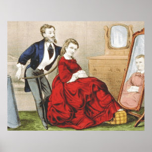 Póster Tienda de belleza de la CAMISETA retra