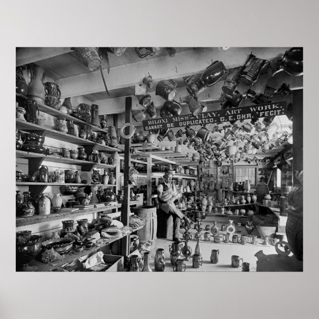 Póster Tienda de cerámica George Ohr, 1901 (Frente)