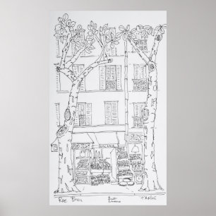 Póster Tienda de comestibles Rue Brea, París, Francia