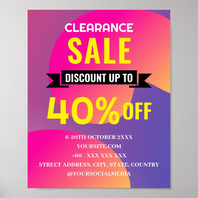 PÓSTER TIENDA DE DESCUENTO DE VENTA DE ACLARAMIENTO (Frente)