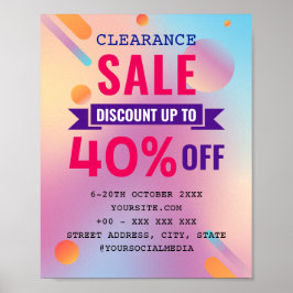 PÓSTER TIENDA DE DESCUENTO DE VENTA DE ACLARAMIENTO