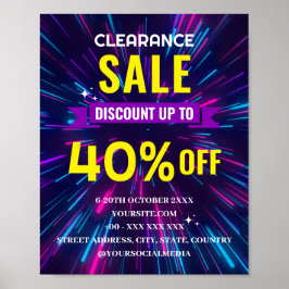 PÓSTER TIENDA DE DESCUENTO DE VENTA DE ACLARAMIENTO