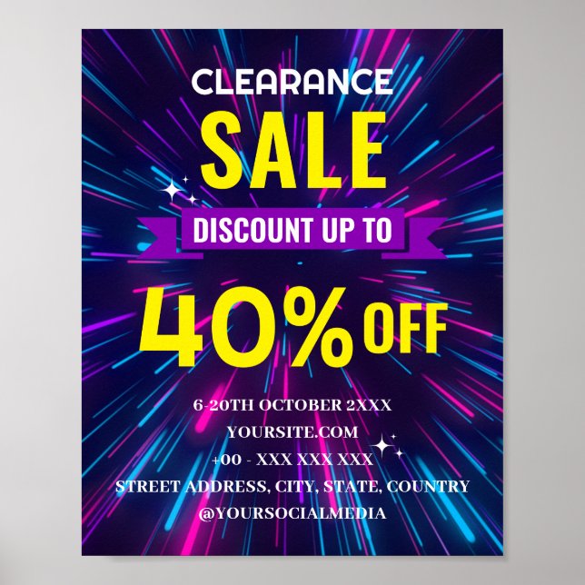 PÓSTER TIENDA DE DESCUENTO DE VENTA DE ACLARAMIENTO (Frente)