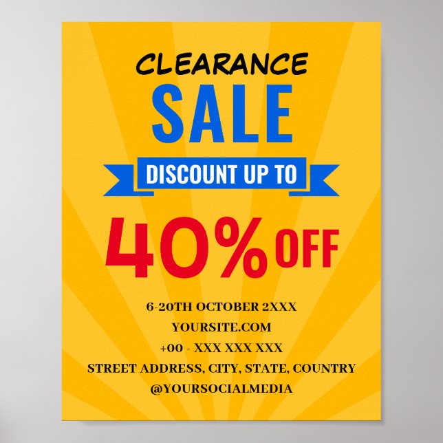 PÓSTER TIENDA DE DESCUENTO DE VENTA DE ACLARAMIENTO (Frente)