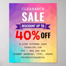 PÓSTER TIENDA DE DESCUENTO DE VENTA DE ACLARAMIENTO