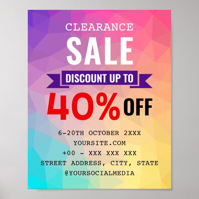 PÓSTER TIENDA DE DESCUENTO DE VENTA DE ACLARAMIENTO (Frente)
