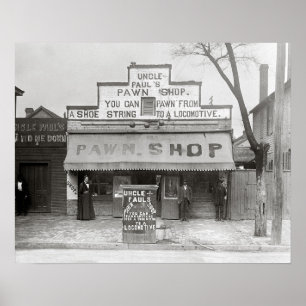 Póster Tienda de empeño de tío Paul, 1899. Foto del