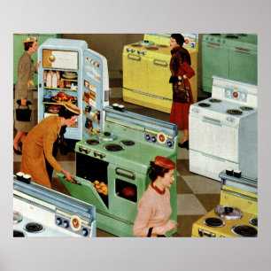 Póster Tienda de exposición de electrodomésticos antiguos
