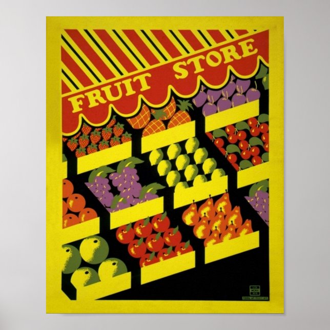 Póster Tienda de frutas - Poster WPA - (Frente)