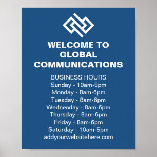 Póster Tienda de horario comercial personalizado de Blue