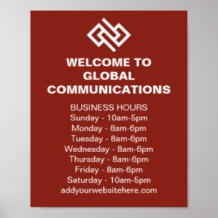 Póster Tienda de horario comercial personalizado de la em
