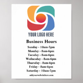 Póster Tienda de horas de negocios con logotipo de empres