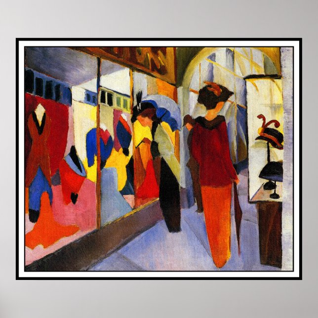 Póster Tienda de moda (Modegeschaft) por August Macke (Frente)